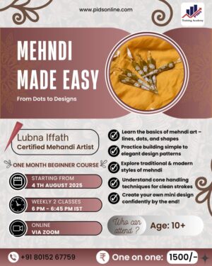 Mehndi Made Easy: From Dots to Designs – ONE on ONE Classes
