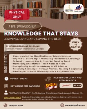 Knowledge That Stays – One Day Islamic Workshop in Chennai