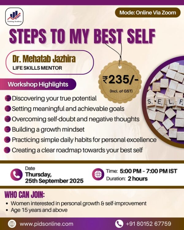 Steps to My Best Self – Online Workshop for Women