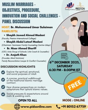 MUSLIM MARRIAGES - Objectives, Procedure, Innovation and Social Challenges