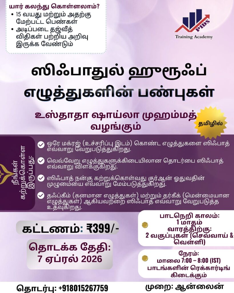 ஸிஃபாதுல் ஹுரூஃப் – எழுத்துகளின் பண்புகள்